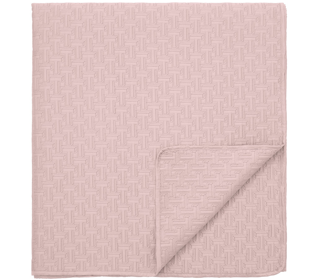 Ted Baker T Quilted Soft Pink Throw
